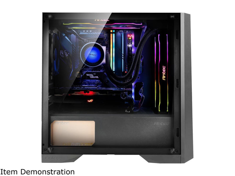 Antec Dapper Dark Phantom DP301M Black Steel / ARGB Lighting / Tempered Glass Side Panel Compact Micro-ATX Gaming Case