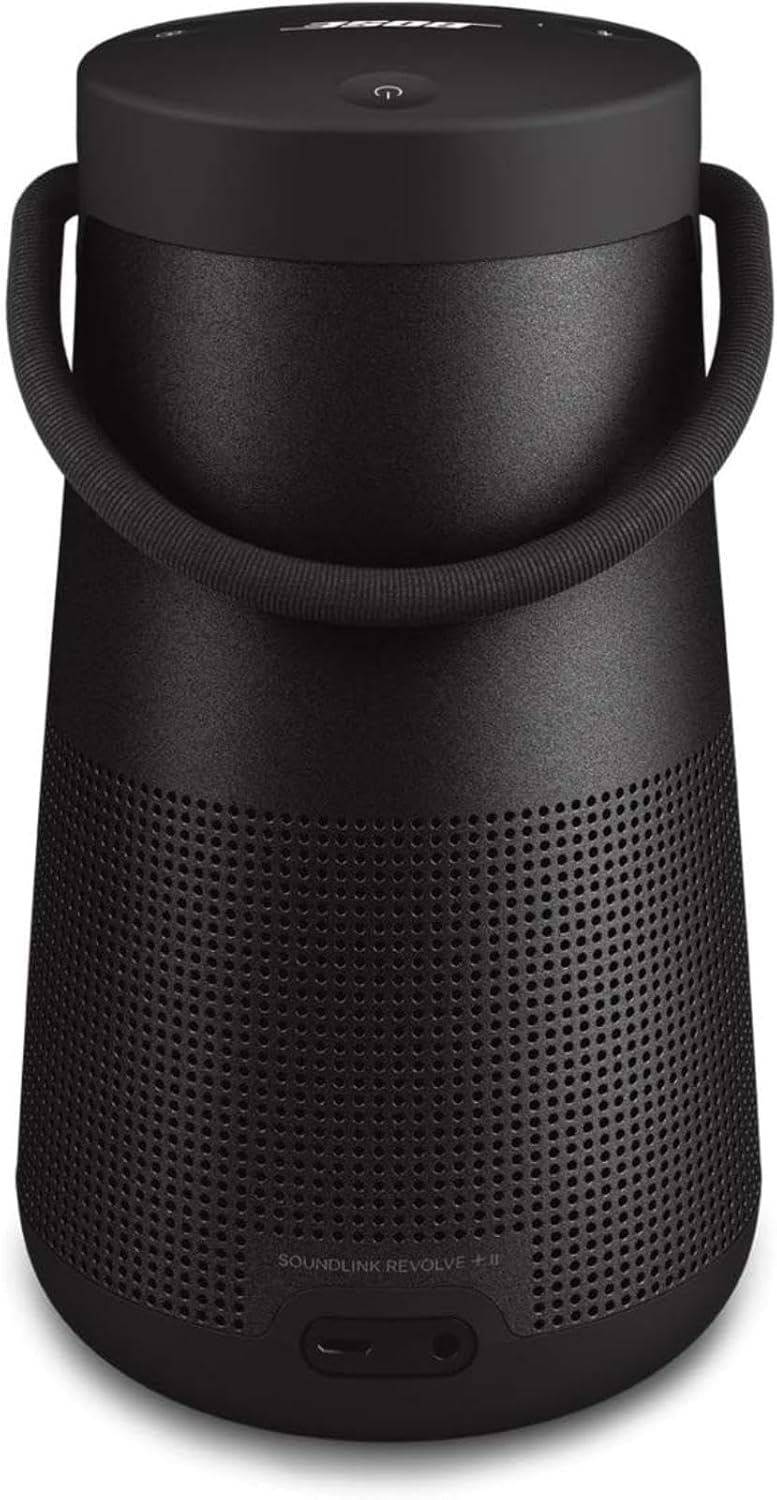 Bose SoundLink Revolve+ (Series II) Portable Bluetooth Speaker - Wireless Water-Resistant Speaker with Long-Lasting Battery and Handle, Black