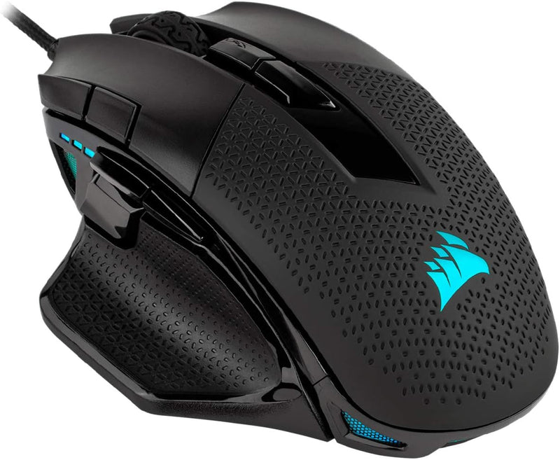 Corsair Nightsword RGB, Performance Tunable FPS/MOBA Gaming Mouse, Black, Backlit RGB LED, 18000 DPI, Optical