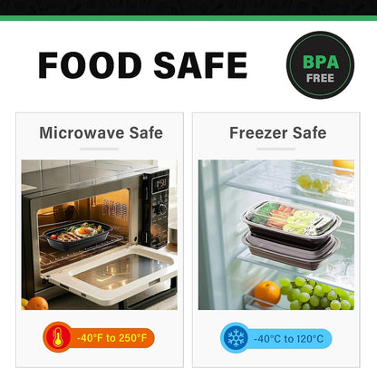 50 Pack 32 oz Meal Prep Containers with Lids, Reusable Leakproof & Food Safe Food Storage Containers, Microwave, Freezer, Dishwasher Safe Food Prep Containers, To Go Take Out Plastic Food Storage
