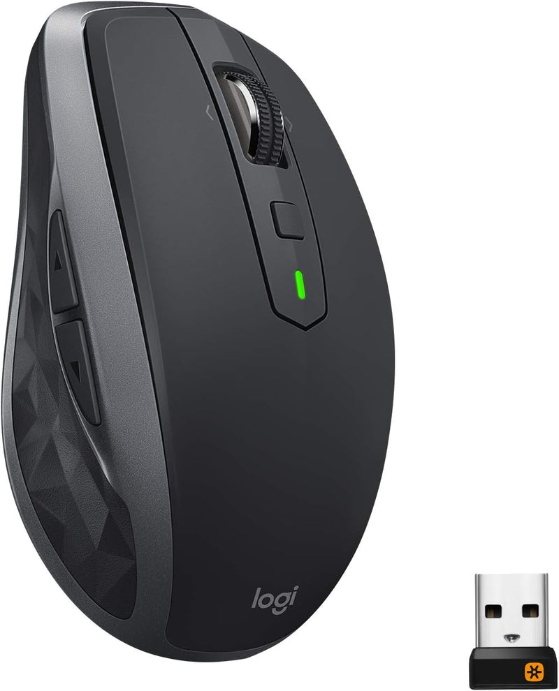 Logitech MX Anywhere 2S Bluetooth Edition Wireless Mouse - Use On Any Surface, Hyper-Fast Scrolling, Rechargeable, Control Up to 3 Apple Mac and Windows Computers and Laptops