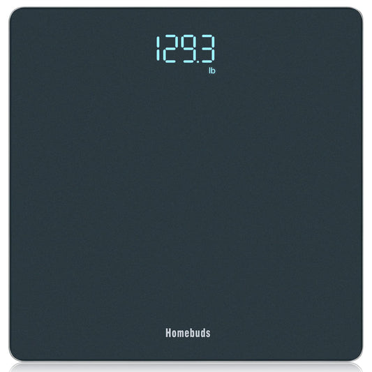 Homebuds Digital Bathroom Scale for Body Weight, Weighing Professional Since 2001, Crystal Clear LED and Step-on, Batteries Included, 400lb/180kg, Blue