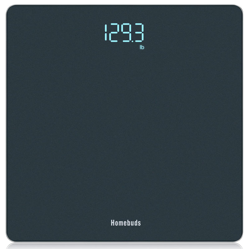 Homebuds Digital Bathroom Scale for Body Weight, Weighing Professional Since 2001, Crystal Clear LED and Step-on, Batteries Included, 400lb/180kg, Blue