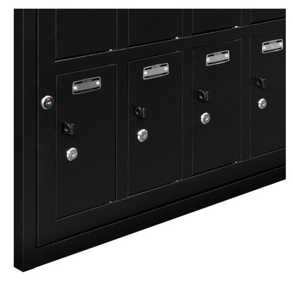 Global Industrial™ 3-Tier 12 Door Locker w/ Key Lock, 28-1/2"Wx11-1/4"Dx38"H, Black, Assembled