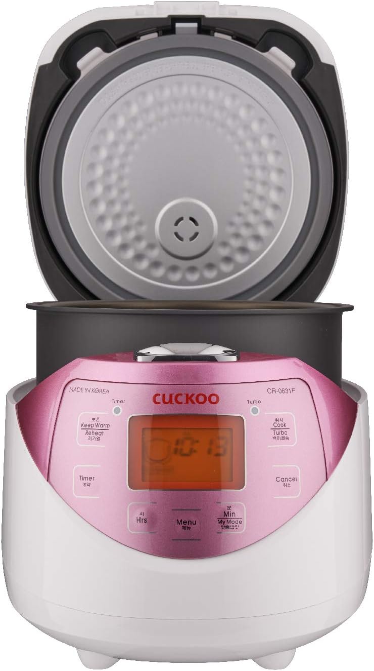 Cuckoo CR-0631F Rice Cooker 6 Cups Uncooked (3 Liters / 3.2 Quarts) Pink