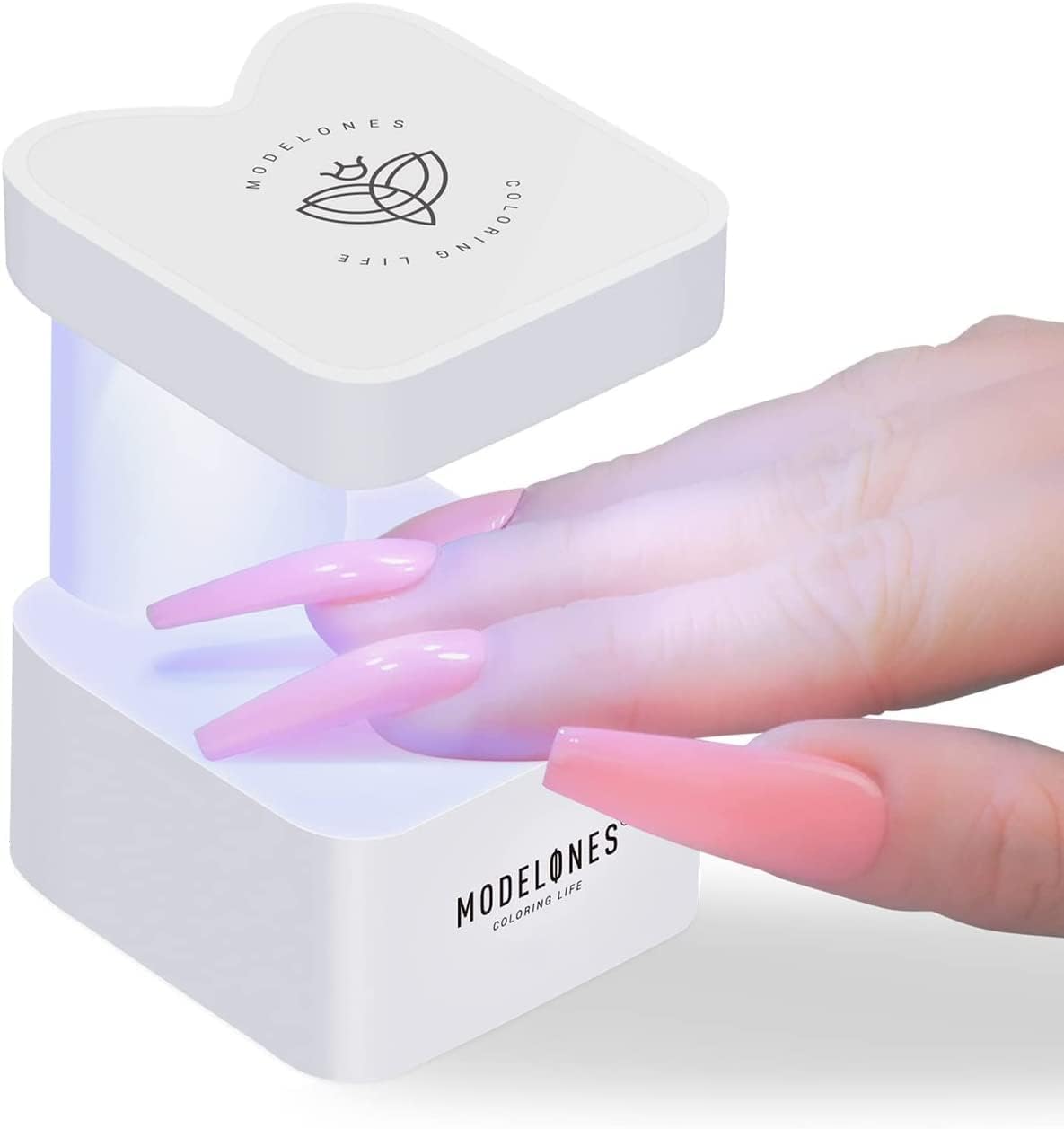UV Nail Light, Modelones Innovative UV Led Nail Lamp, Mini Gel Nail Lamp for Gel Polish, Quickly-Dry Nail Cure Lamp, Nail Dryer for Travel Manicure, Nail UV Light for Nail Extension System, White