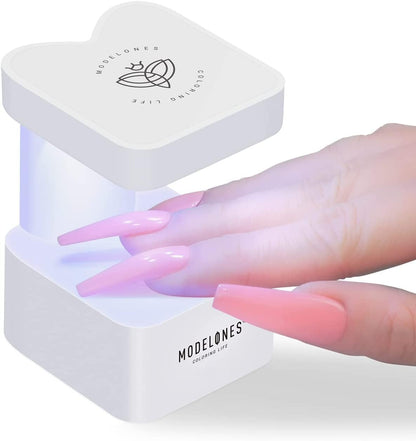 UV Nail Light, Modelones Innovative UV Led Nail Lamp, Mini Gel Nail Lamp for Gel Polish, Quickly-Dry Nail Cure Lamp, Nail Dryer for Travel Manicure, Nail UV Light for Nail Extension System, White