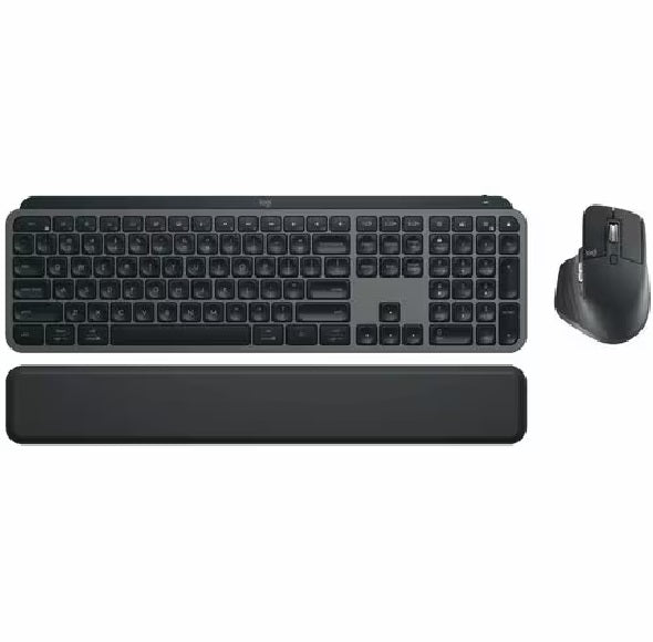 Logitech MX Keys + MX Master Mouse Combo Gen 2 – Wireless, Bluetooth, USB – High Precision 8000 DPI – Darkfield – Mac/Windows