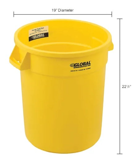 Global Industrial™ Plastic Trash Can - 20 Gallon Yellow