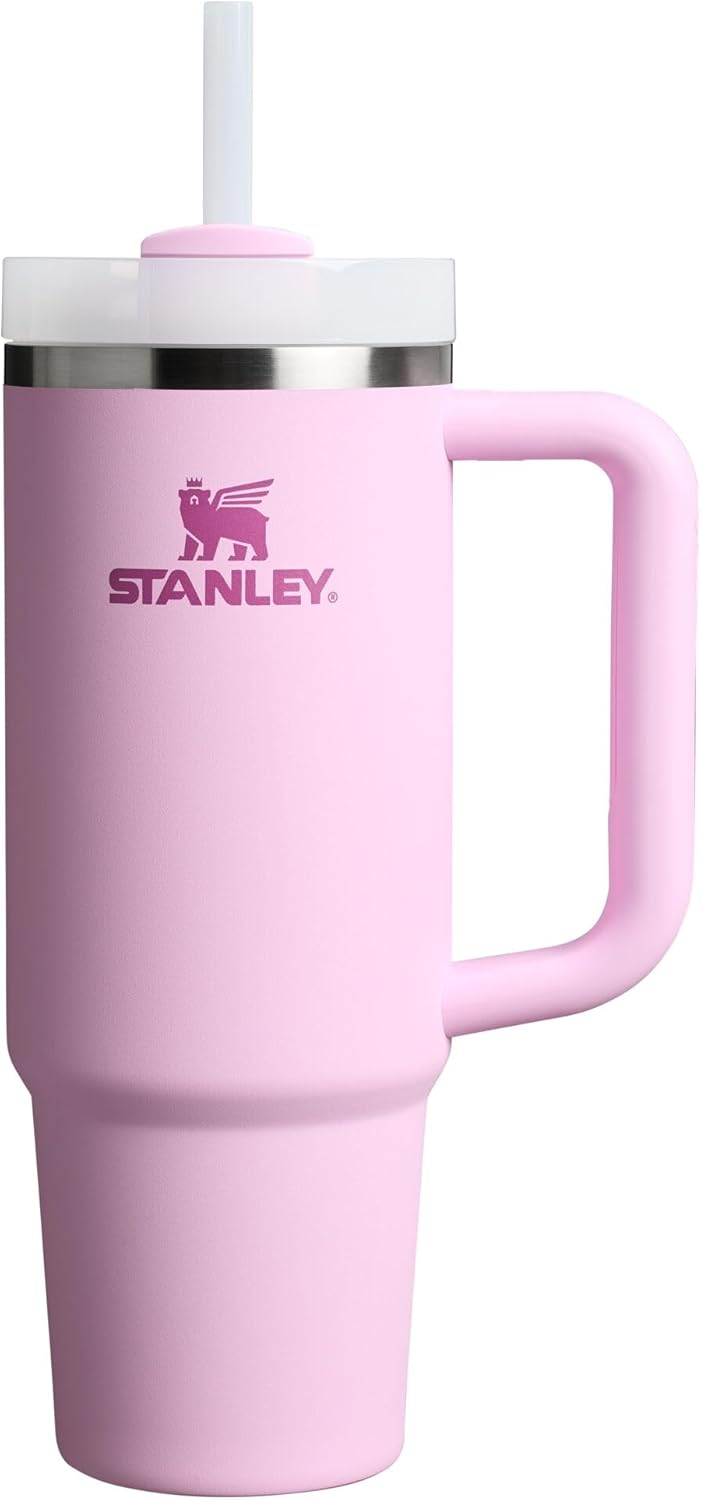 Stanley Quencher H2.0 Tumbler with Handle and Straw 30 oz Flowstate 3-Position Lid Cup Holder Compatible for Travel Insulated Stainless Steel Cup BPA-Free Cherry Blossom