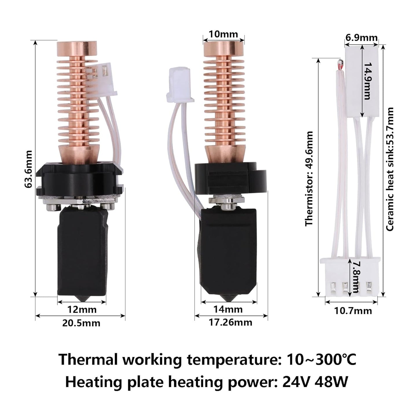 Upgrade Hotend Kit for Flashforge Adventurer 5M/5M Pro, Quick Replaceable Hot End Assembly 0.2/0.4/0.6mm Hardened Steel Nozzle for Adventurer 5M 3D Printer Part