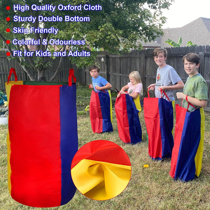 CWLAKON Outdoor Carnival Games Potato Sack Race Bags for Kids Adults, Egg and Spoon Race, 3 Legged Race Bands, Outside Backyard Lawn Yard Field Day Birthday Party Camping Picnic Family Reunion Game