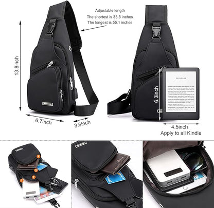 Waterproof Sling Bag Crossbody Backpack for Men Women Sling Backpack Hiking Daypack Multipurpose Cross Body Chest Bag
