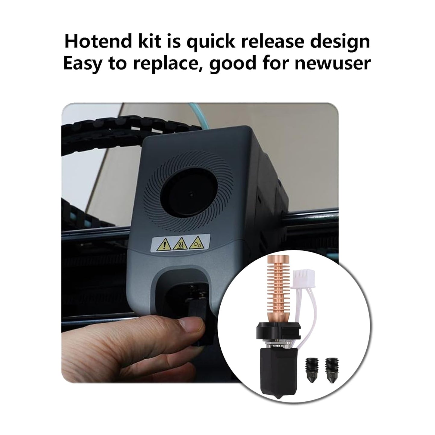 Upgrade Hotend Kit for Flashforge Adventurer 5M/5M Pro, Quick Replaceable Hot End Assembly 0.2/0.4/0.6mm Hardened Steel Nozzle for Adventurer 5M 3D Printer Part