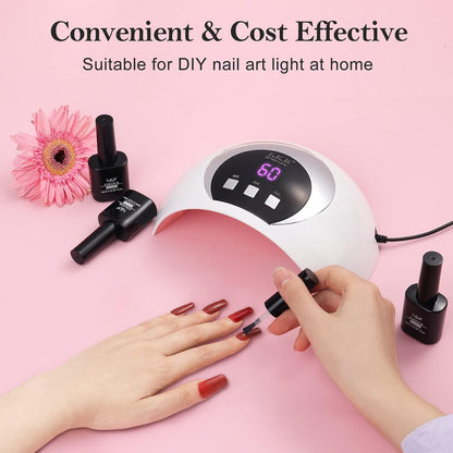 Wisdompark UV LED Nail Lamp, 54W UV Light for Gel Nails with Automatic Sensor/3 Timer Setting Professional Nail Dryer Gel Polish Curing Lamp Nail Art Tools (White)
