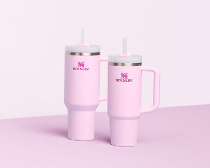 Stanley Quencher H2.0 Tumbler with Handle and Straw 30 oz Flowstate 3-Position Lid Cup Holder Compatible for Travel Insulated Stainless Steel Cup BPA-Free Cherry Blossom