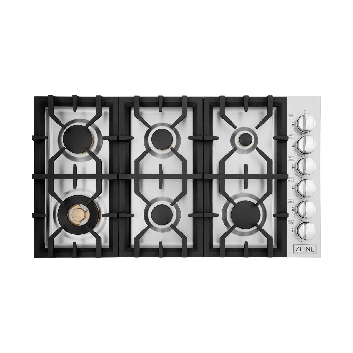 ZLINE 36 Inch Gas Cooktop | 6 Sealed Burners, 65,200 BTU & Stainless Steel