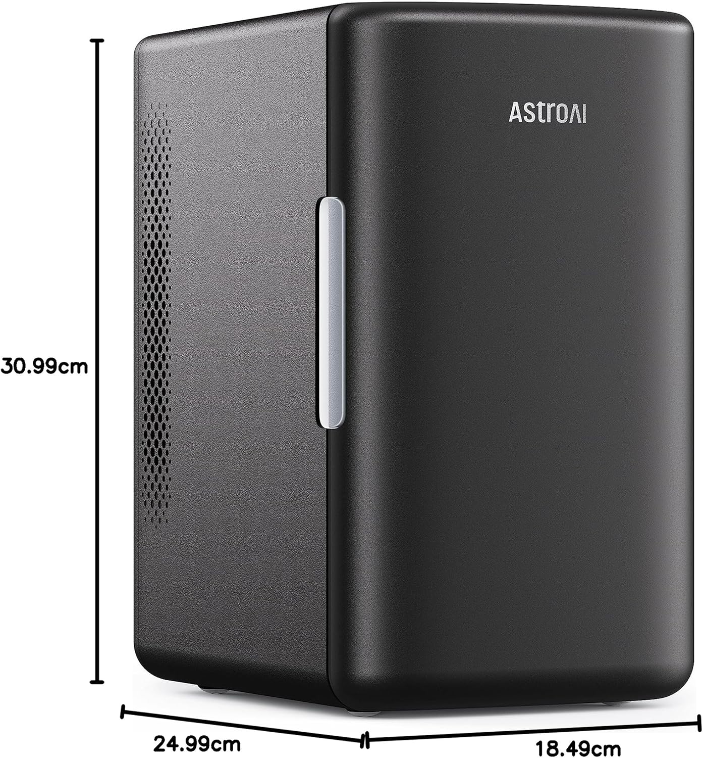 AstroAI Mini Fridge 2.0 Gen, 6 Liter/8 Cans Makeup Skincare Fridge 110V AC/ 12V DC Portable Thermoelectric Cooler and Warmer Little Tiny Fridge for Bedroom, Cosmetics (Dark Black)