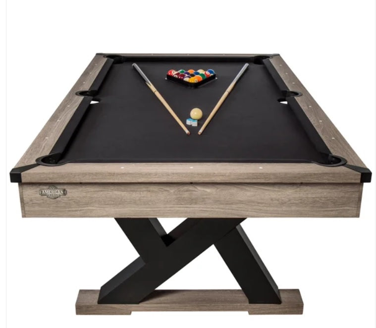 American Legend 90 in. Kirkwood Pool Rustic Finish Modern Billiard Table
