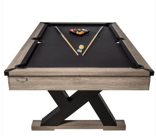 American Legend 90 in. Kirkwood Pool Rustic Finish Modern Billiard Table
