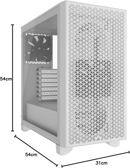 CORSAIR 3000D Airflow Mid-Tower PC Case – 2X SP120 Elite Fans – Four-Slot GPU Support – Fits up to 8X 120mm Fans – High-Airflow Design – Black