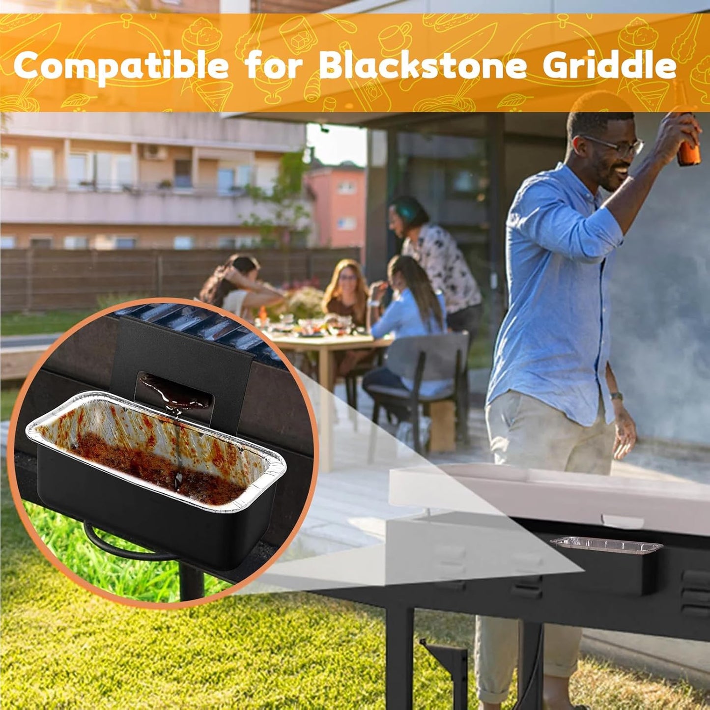Blackstone Griddle Grease Cup Liner: 30 Pcs Grease Catcher for Blackstone Grill 17 22 28 30 36 Inch Blackstone Griddle Accessories Aluminum Drip Pan Liners Replacement Parts