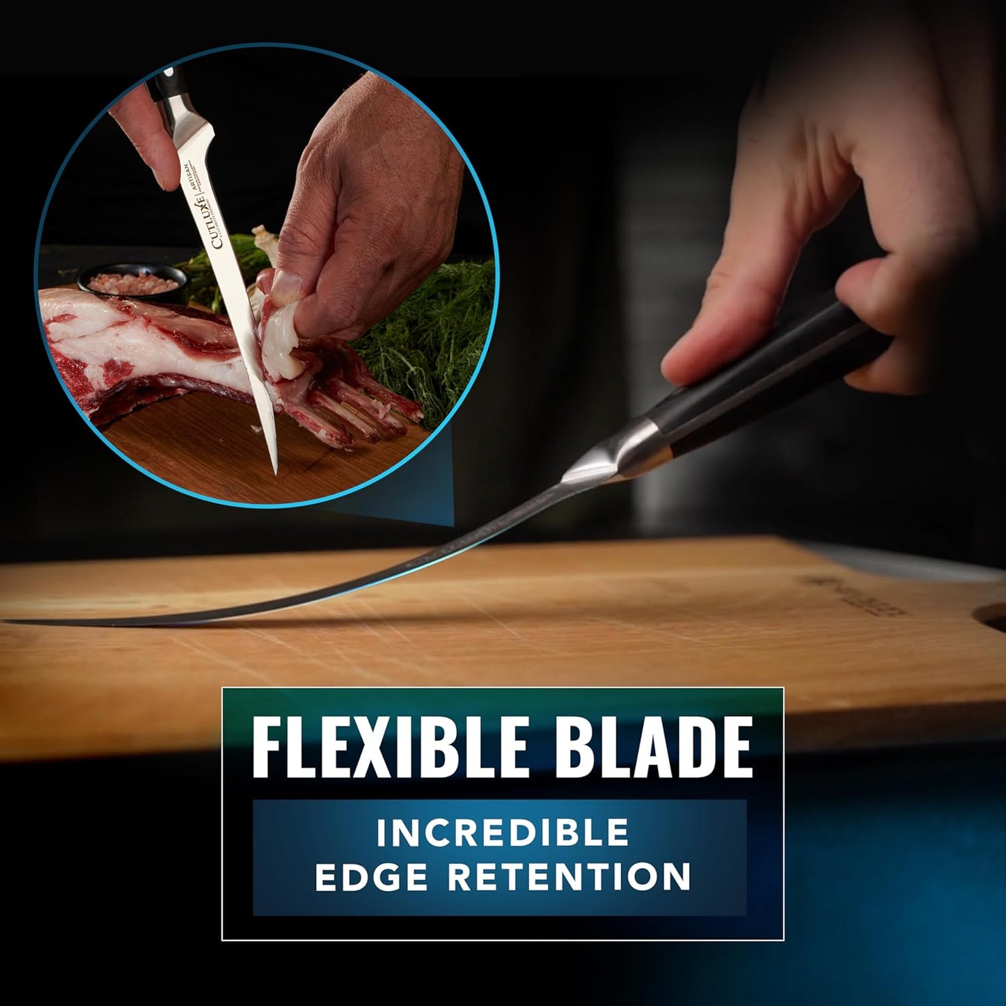 Cutluxe Fillet Knife for Fish & Meat – 7" Fish Knife for Filleting – High Carbon German Steel, Full Tang & Ergonomic Handle Design – Artisan Series