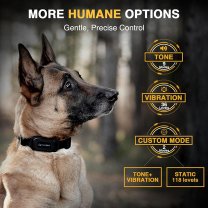 ABBIDOT Shock Collar - 4500ft Range Dog Training Collar, Super Mode, E-Clicker, Night Light, Safety Lock, Waterproof Rechargeable E Collar for Small Medium Large Dogs (Black, 1 Collar)