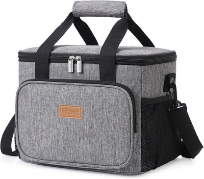 Lifewit Lunch Bag for Men, Insulated Lunch Box Leakproof Soft Cooler Cooling Tote for Adult Women, Waterproof Reusable Lunch Bags for Work Office Outdoor Picnic Camping, Black, 12-Can (9L)