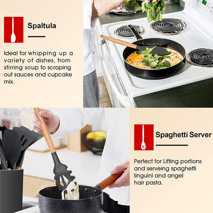 Purilite Select 6-Piece Silicone Cooking Utensil Set