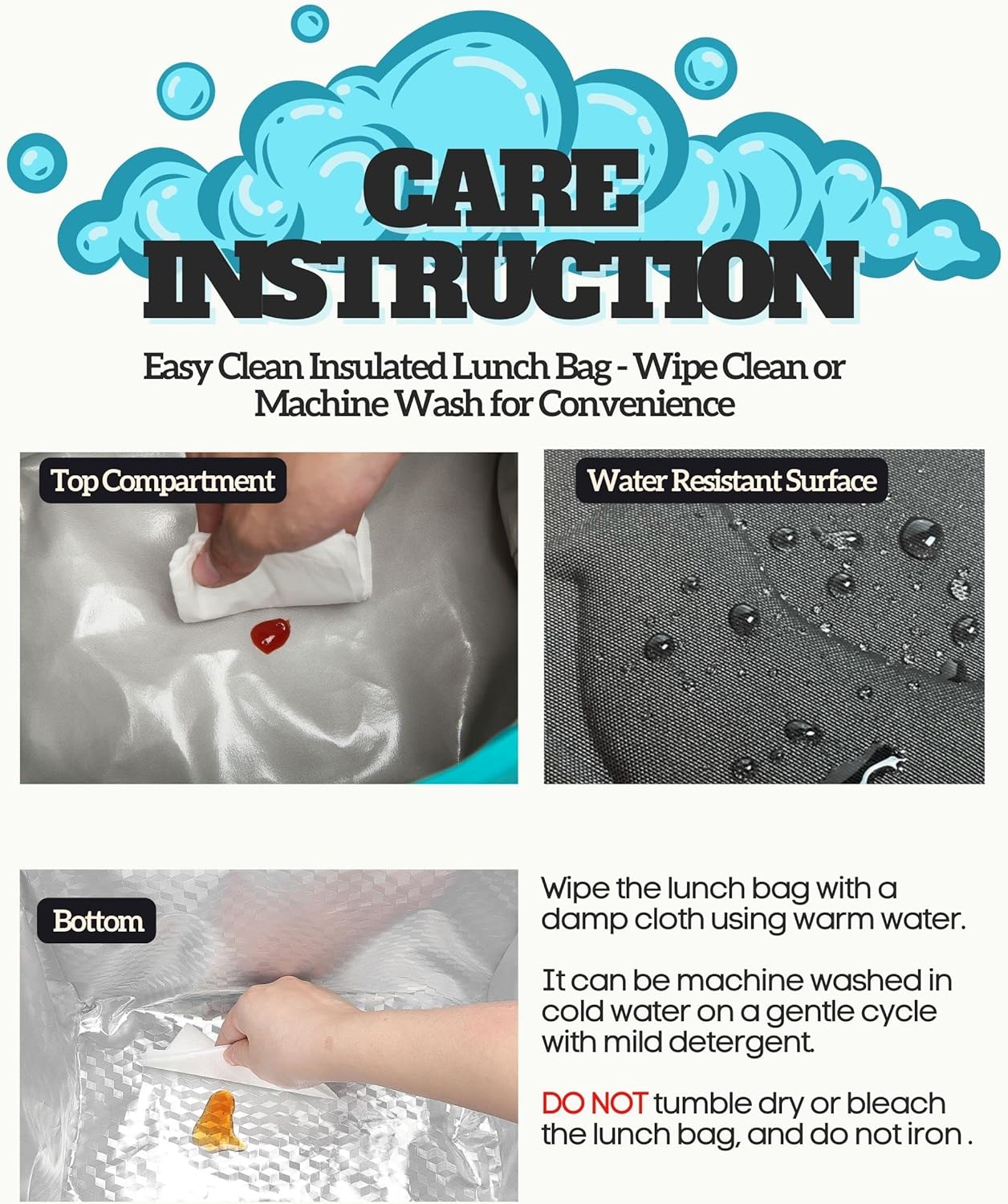 SUNNY BIRD Dual Compartment Lunch Bag Insulated Lunch Box for Women and Men (Green with Boho Strap)