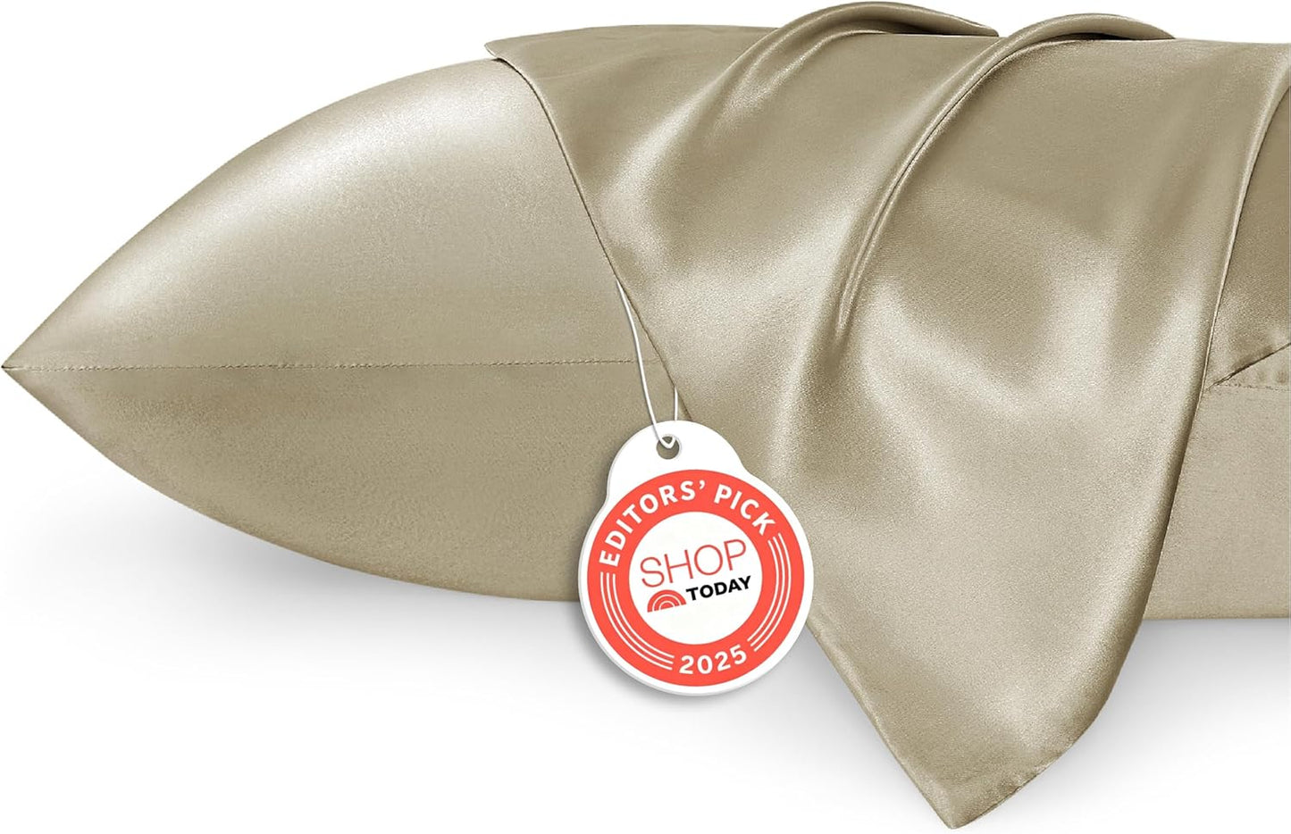 Bedsure Satin Pillow Case Queen Size 2 Pack, Similar to Silk Pillow Cases, Silky Pillowcase Covers with Envelope Closure, Room Decor Valentine Gifts for Women Men, Grey, 20x30 Inches