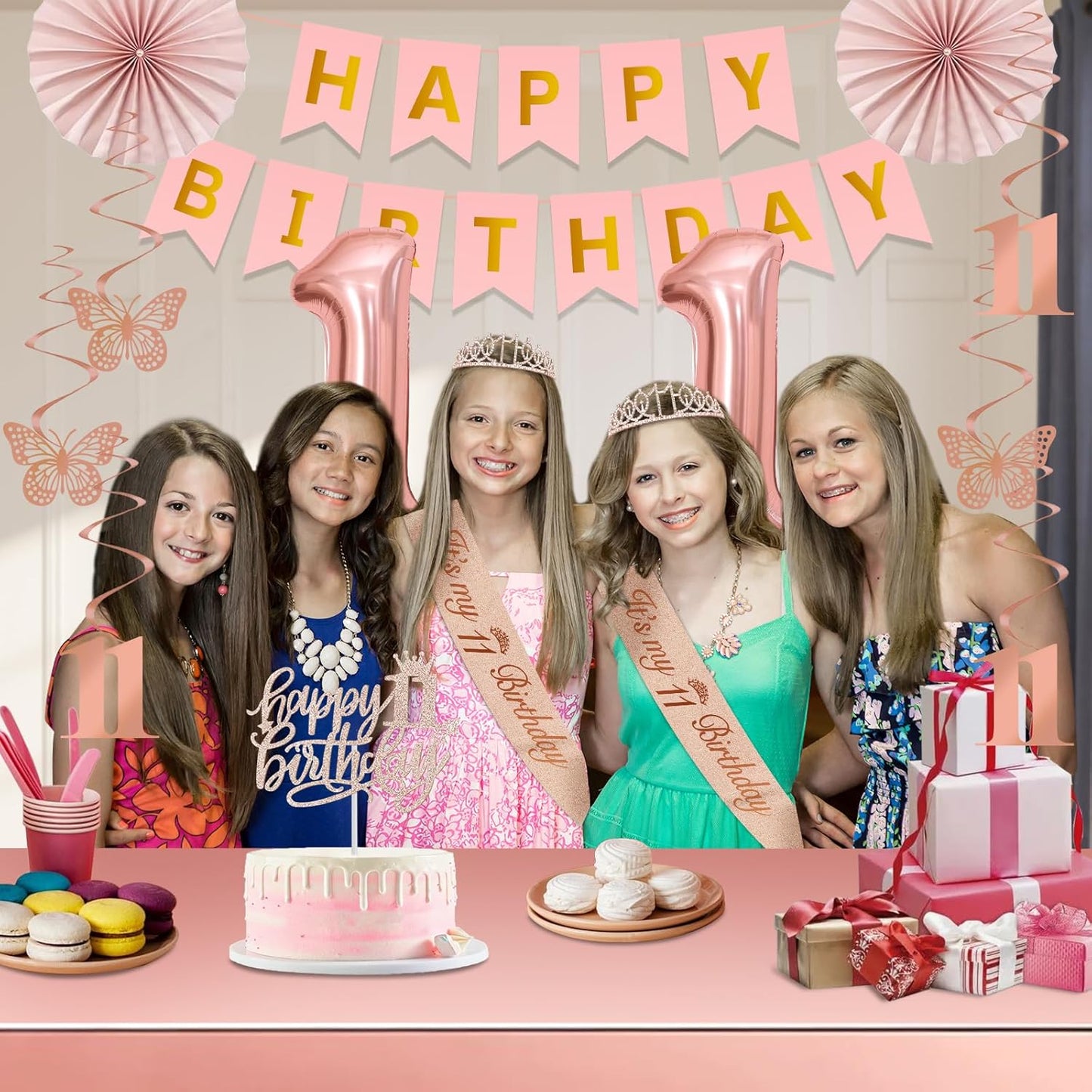 40th Birthday Decorations for Women,32pcs 40th Birthday Party Decorations,Including Backdrop, Crown,Sash,banner, Hanging Swirl,Cake Topper,balloons,Paper Fans,Anniversary Card and paper fans