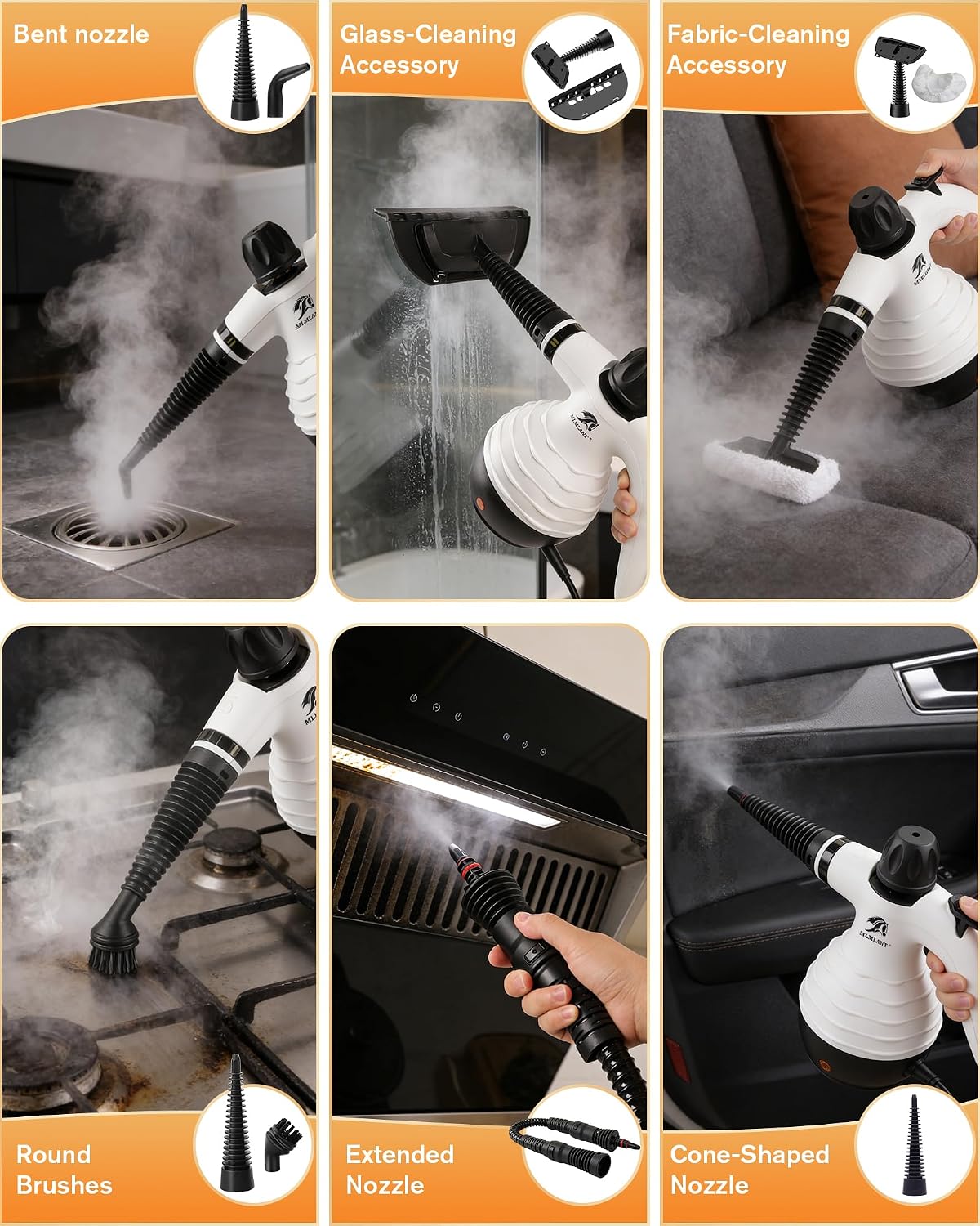 MLMLANT 300°F HandHeld Steam Cleaner,4.5 Bar Steamer For Home