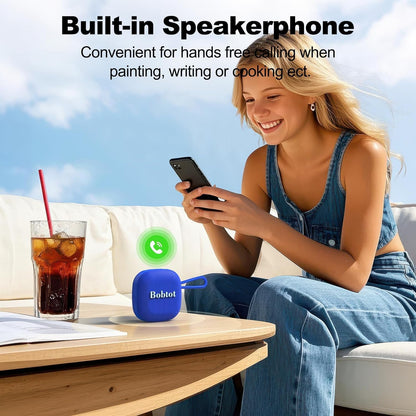 Bobtot Portable Bluetooth Speakers Wireless - IPX7 Waterproof Mini Shower Speaker with 16 Hours Playtime, Loud Stereo Sound, Rich Bass, TWS, Built-in Mic, Small Size for Travel Sport, Green