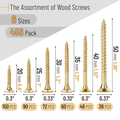 Mr. Pen Wood Screws Assortment Kit, 152 Pcs, Phillips Tips, Wood Screws, Screws, Assorted Screws, Screws Set, Flat Head Screws, Assorted Wood Screws, Screws Assortment, Screw Set Assortment
