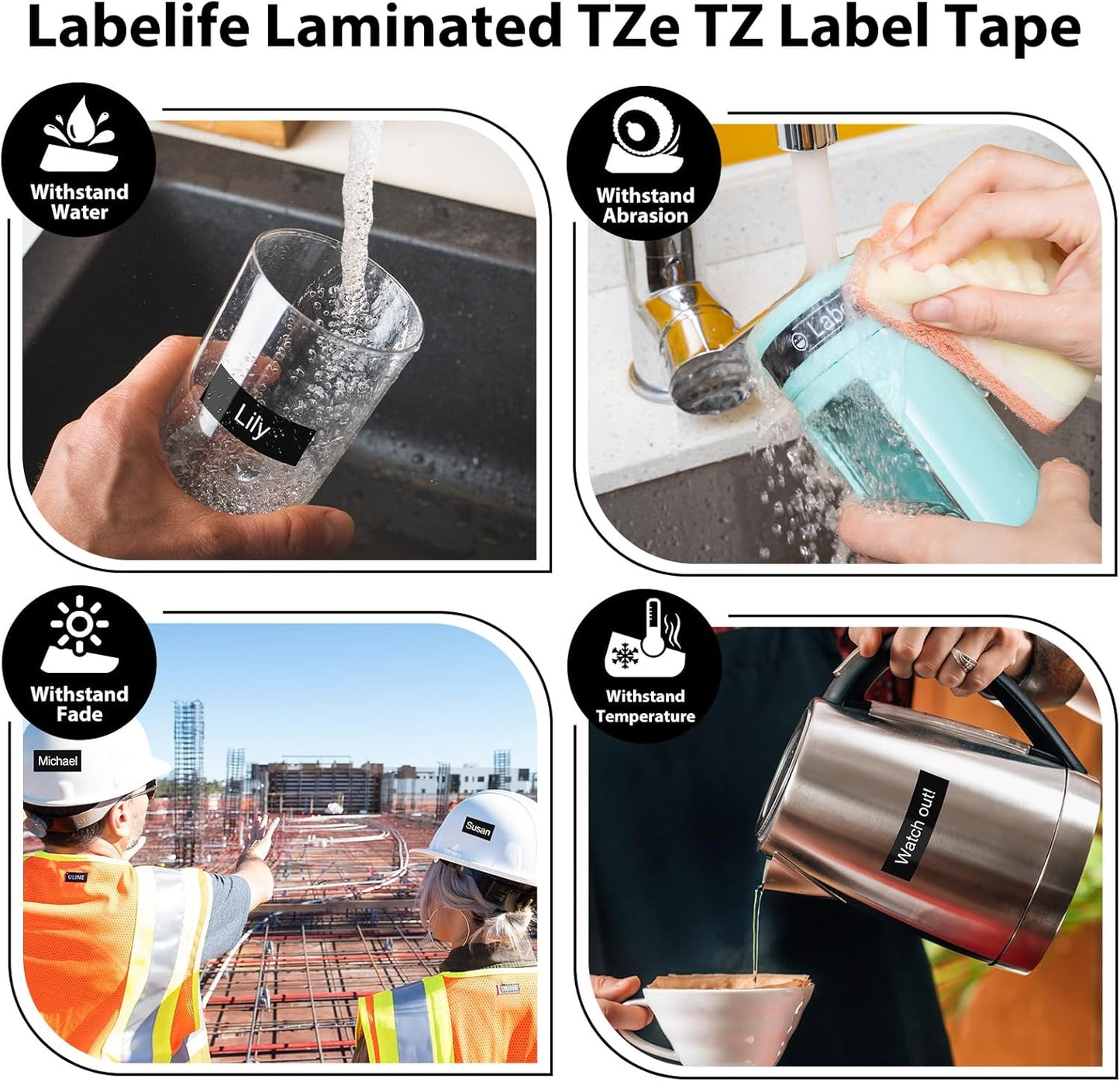 5 Pack Compatible with Brother Label Maker Tape P Touch TZe TZ Tape 12mm 0.47'' Laminated White TZe-231 TZ 231 Label Tape for Brother P-Touch PT-H110 PT-D210 PT-D600 PT-D400AD PT-1290