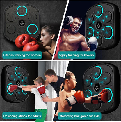 OurStarry 2024 New Model Smart Music Boxing Machine for Adults and Kids, Training Machine with LED Electronic Wall Mounted, Home Indoor Boxing Workout Equipment with Boxing Glove