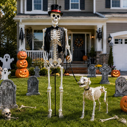 Metal Skeleton Pose Stand, Widened Halloween Skeleton Stand for 5.4Ft
