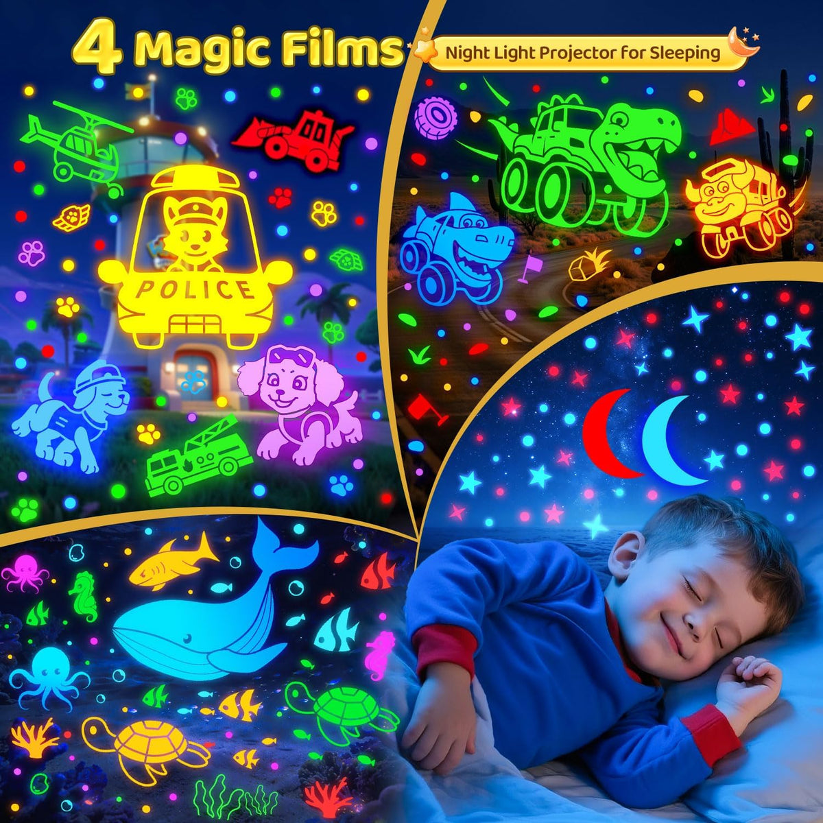 Baby White Noise Machine with Star Projector | 30 Soothing Sounds, 31 Light Modes & Remote Control