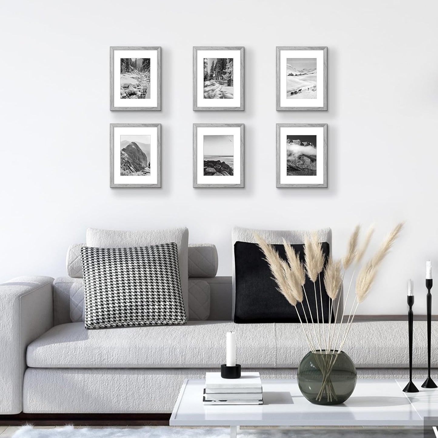 upsimples 11x14 Picture Frame, Display Pictures 8x10 with Mat or 11x14 Without Mat, Wall Hanging Photo Frames, Black
