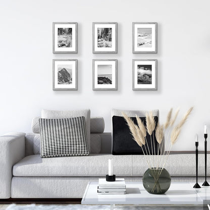 upsimples 11x14 Picture Frame, Display Pictures 8x10 with Mat or 11x14 Without Mat, Wall Hanging Photo Frames, Black