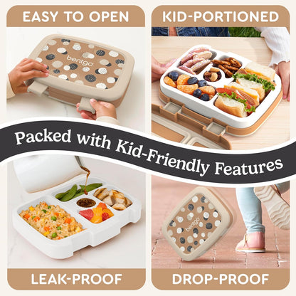 Bentgo Kids 5-Compartment Leak-Proof Bento-Style Lunch Box (Whimsy & Wonder Collection) - Ideal for Ages 3-7, Drop-Proof & Durable, Dishwasher Safe, & PFAS & BPA-Free Materials (Starry Sprinkle)