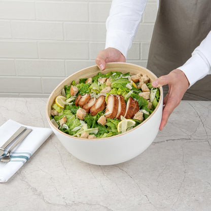 Restaurantware-Bambuddha 15 Ounce Small Salad Bowl, 1 Heavy-Duty Round Salad Bowl - Sustainable, Reusable, Black Bamboo Serving Dish, for Serving Salads, Fruits, and Appetizers