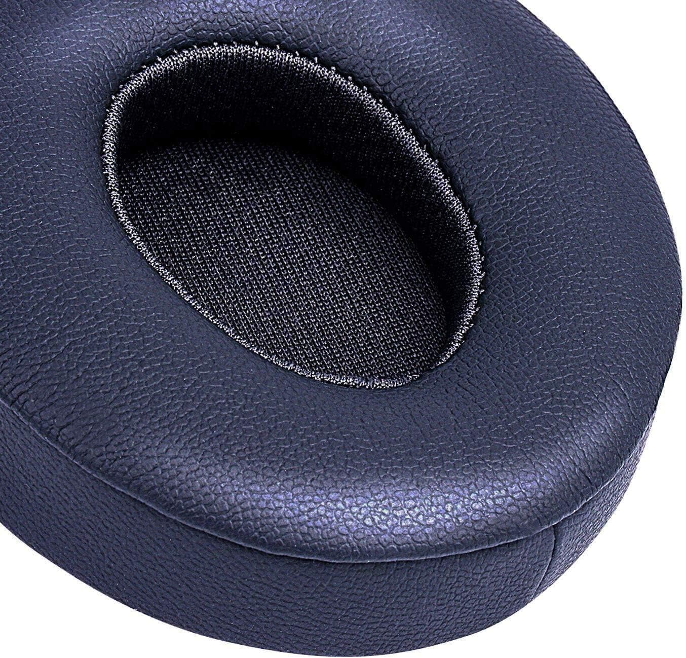 SoloWIT® Ear Pads Cushions Replacement, Earpads for Beats Solo 2 & Solo 3 Wireless On-Ear Headphones with Soft Protein Leather, Stronger Adhesive, Noise Isolation Memory Foam - Black