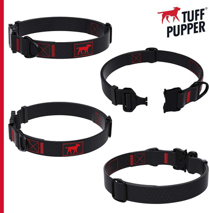Tuff Pupper Waterproof Action Collar for Dogs | Heavy Duty Water Proof Dog Collar | Tear Proof & Odor Free | Rust-Proof Metal Hardware | Tactical Quick Release Buckle | for Adventurous, Active Dogs