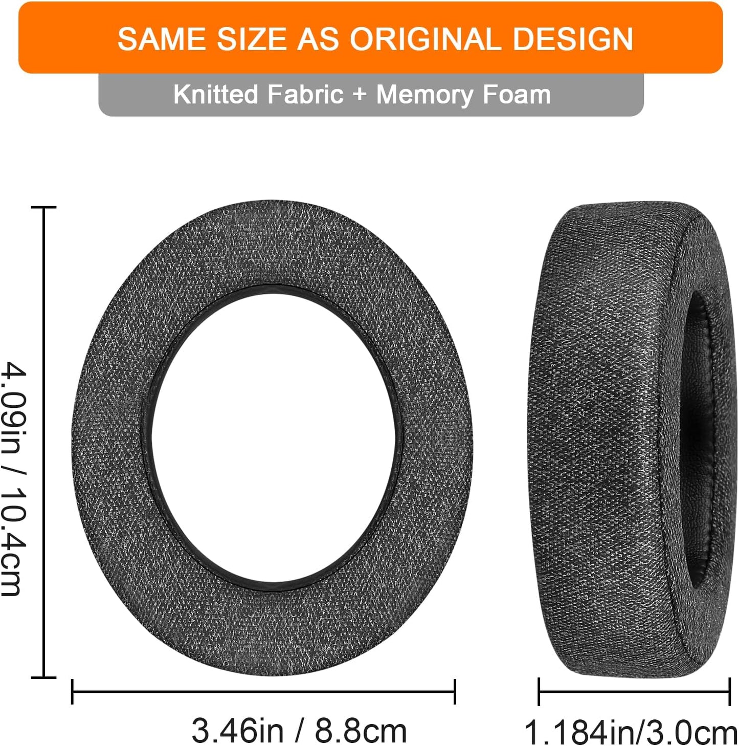 HS60 Earpads, GVOEARS Replacement Ear Pads Cushion for Corsair HS70 HS60 HS50, Softer Durable Knitted Gaming Headset Noise Isolation Earpads (Grey)