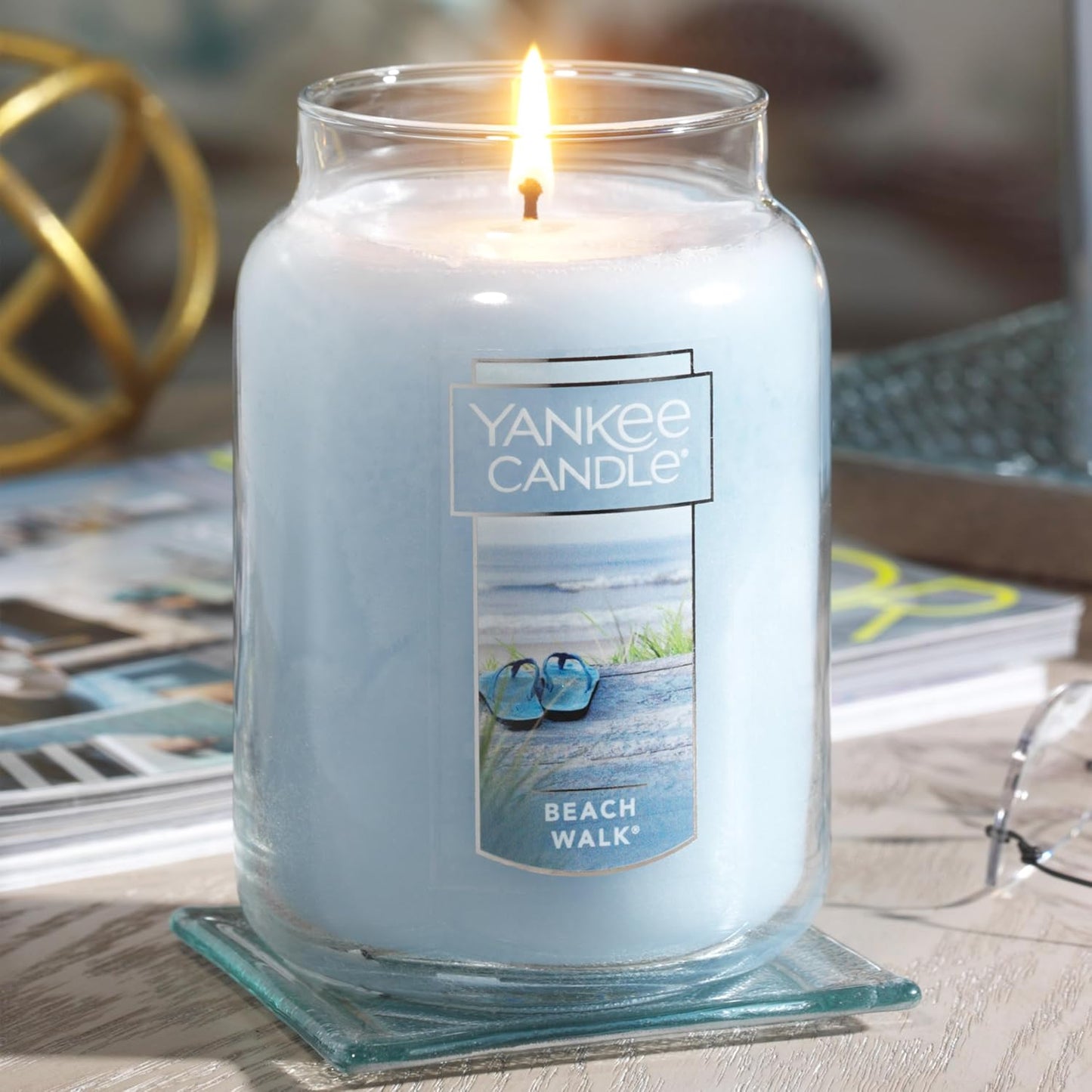 Yankee Candle Scented Candle, Sage & Citrus, Original Large Jar Candle, 110-150 Hours of Burn Time, 22 oz.