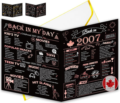 50th Birthday Card, Jumbo CANADA 25x20cm Back in 1975, Gilding Happy 50th Birthday Decoration for Woman, Men, Funny 50 Birthday Gifts for Wife, Husband, Him, Her, Mom