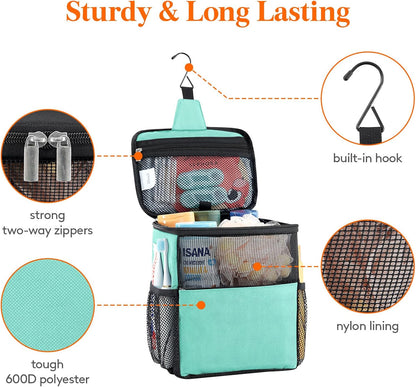 Lifewit Shower Bag Mesh Shower Caddy Portable College Dorm Room Essentials Tote Bag for Bathroom, Gym, Travel, Camping Quick Dry Hanging Shower Organizer Basket Toiletry Bag, Medium, Black